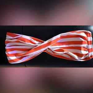 Women’s medium bikini top. Orange/white. Mint condition and never worn.